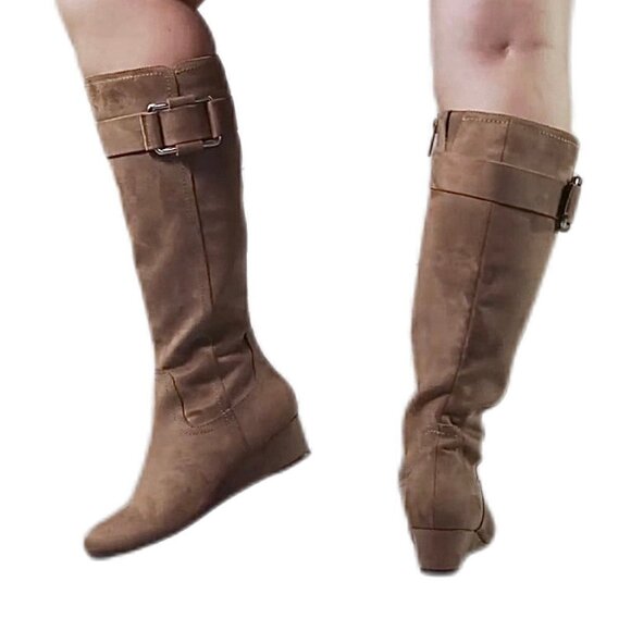 IMPO GENIA Women's Wide Calf Memory Foam Wedge Boots - Picture 4 of 9